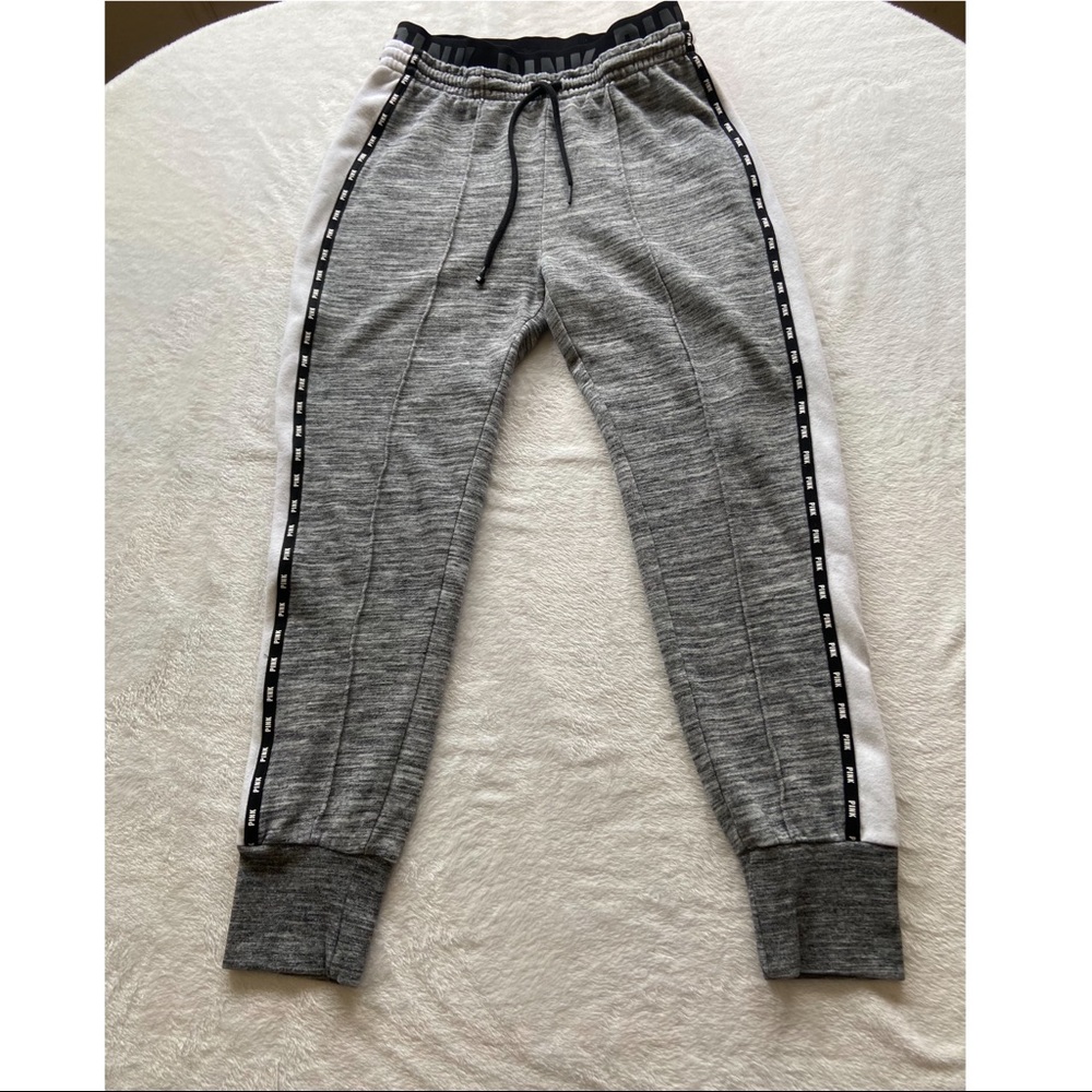 PINK jogger sweatpants sequin logo small